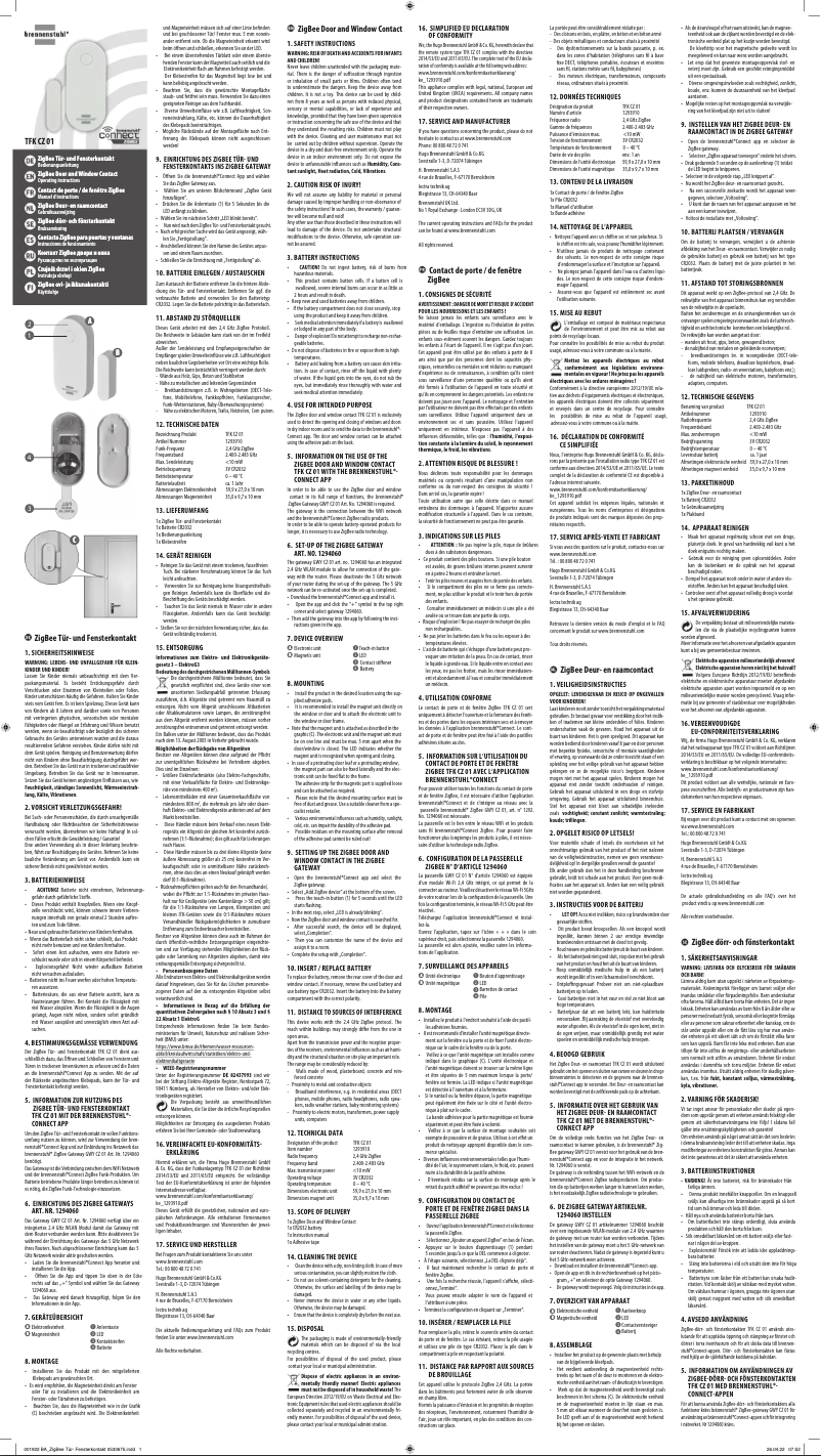 Image de la première page du manuel de l'appareil Connect Zigbee TFK CZ 01
