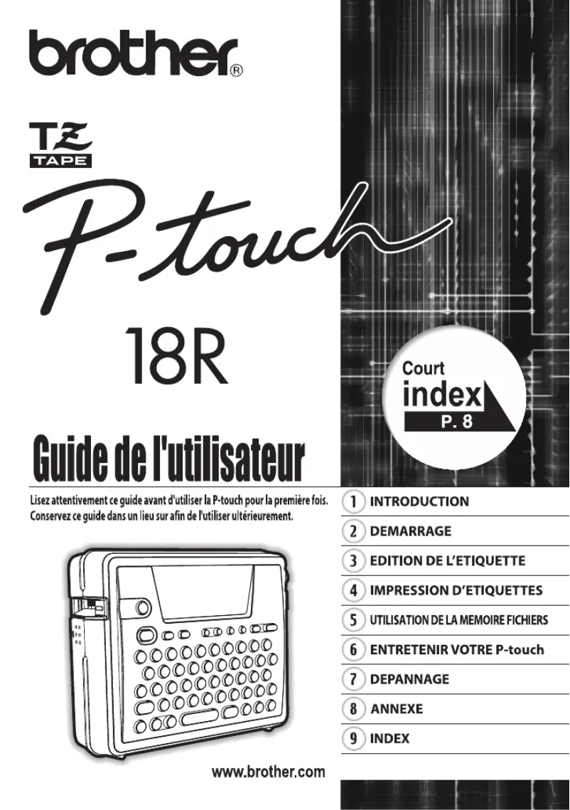 Page n°1 - Manuel utilisateur Brother PT-18R