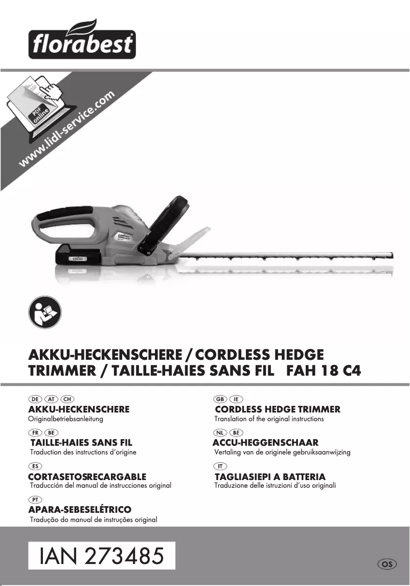 Page 1 de la notice Manuel utilisateur Florabest FAH 18 C4