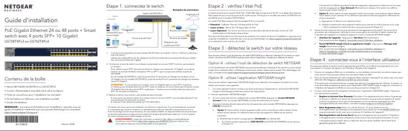 Page n°1 - Guide d'installation Netgear GS752TXPv3