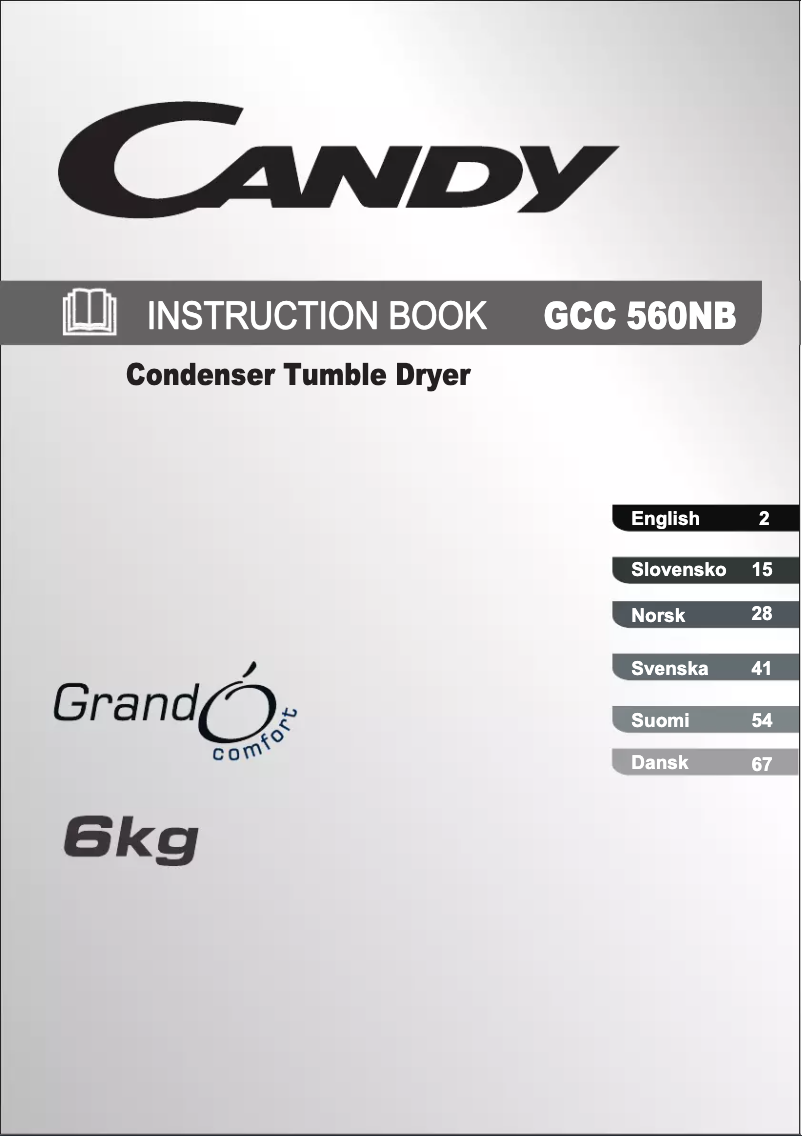 Page n°1 - Manuel utilisateur Candy GCC 560NB-S