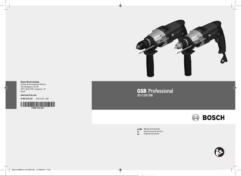 Page 1 de la notice Manuel utilisateur Bosch GSB 18-2 Professional