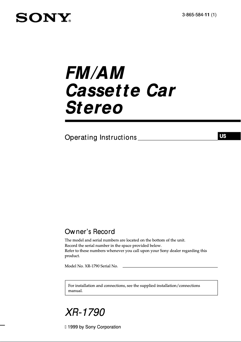 Página 1 del manual Manual de usuario Sony XR-1790