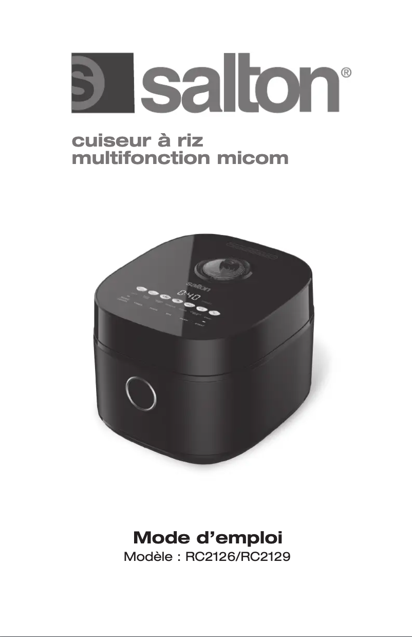 Page 1 de la notice Manuel utilisateur Salton RC2129