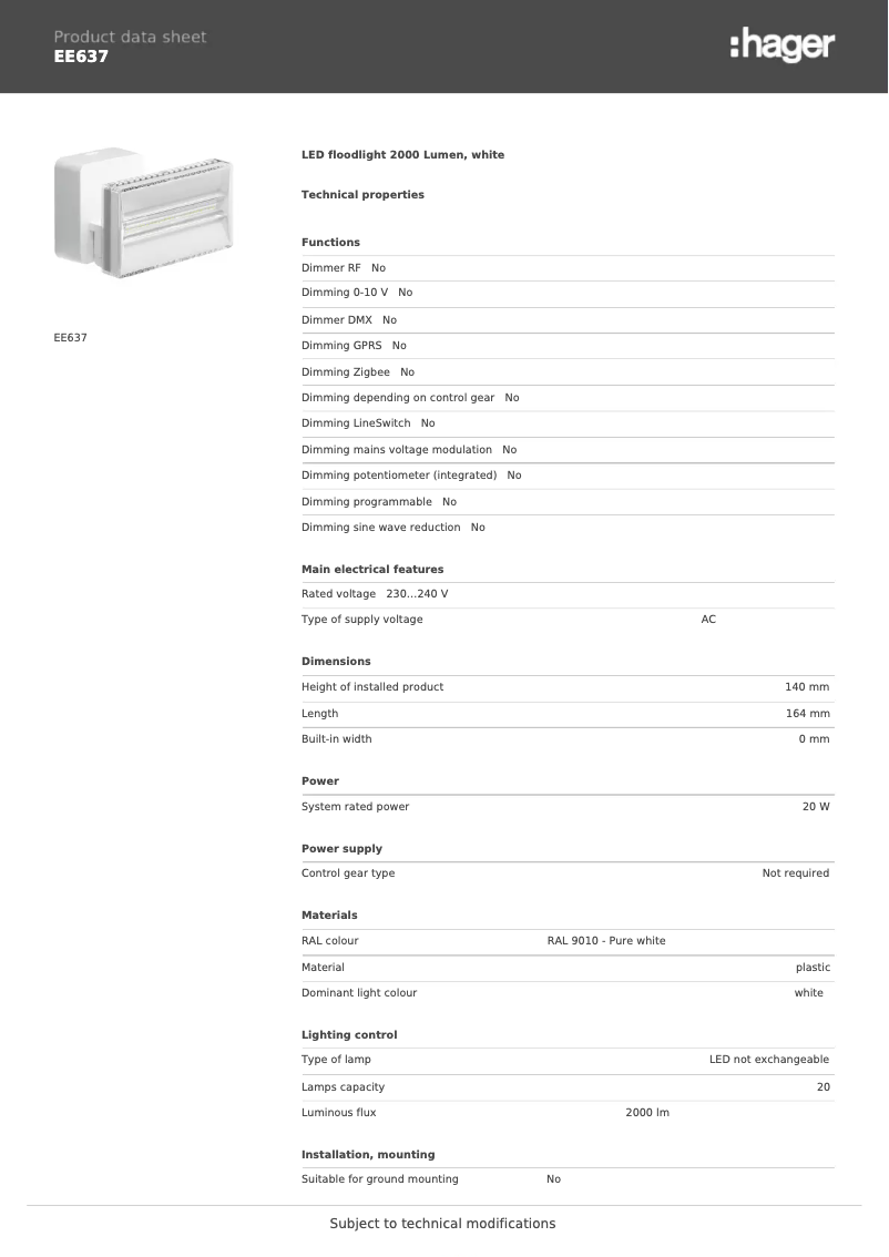 Image de la première page du manuel de l'appareil EE637