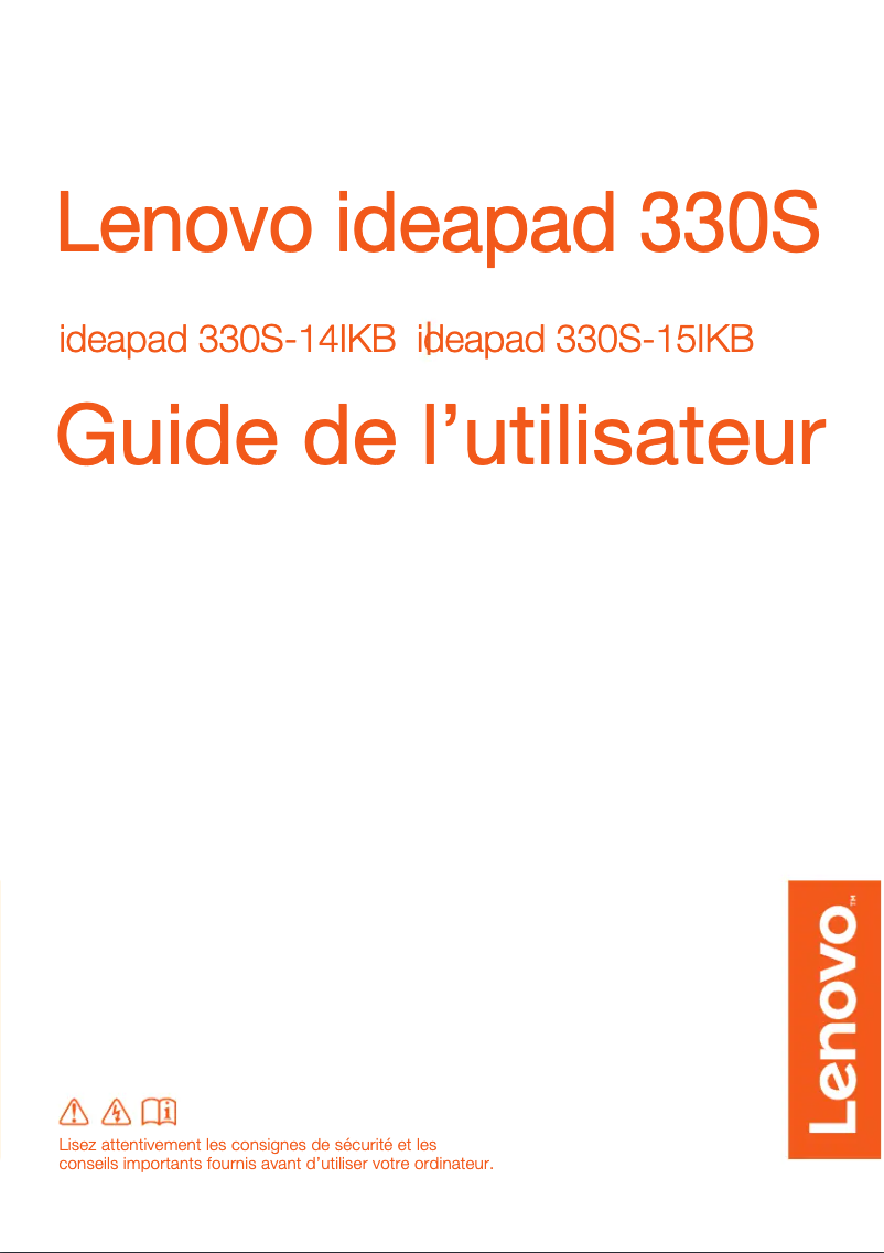 Page 1 de la notice Manuel utilisateur Lenovo IdeaPad 330