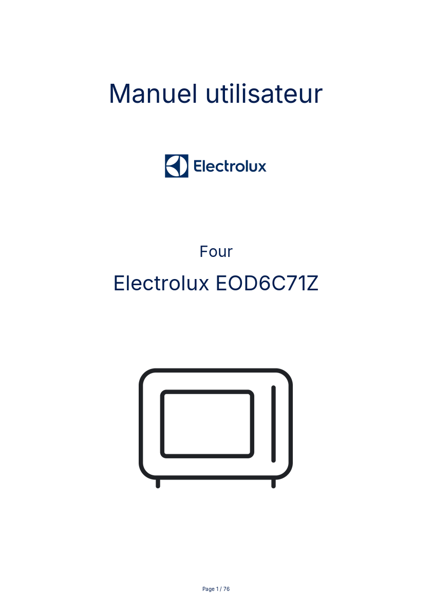 Image de la première page du manuel de l'appareil EOD6C71Z