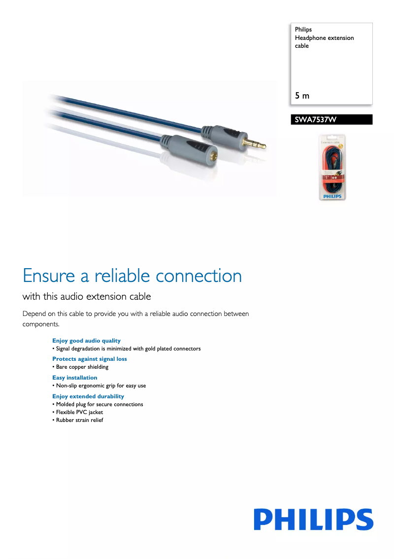 Page 1 de la notice Brochure Philips SWA7537W