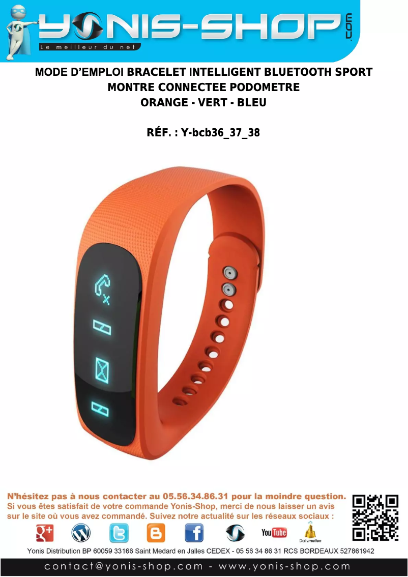 Page 1 de la notice Manuel utilisateur Yonis Y-BCB38