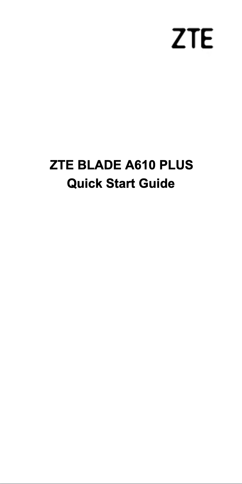 Image de la première page du manuel de l'appareil Blade A610 Plus