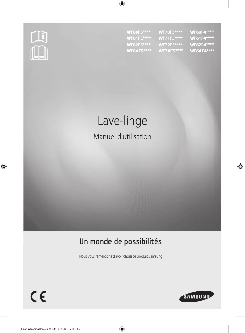 Image de la première page du manuel de l'appareil WF80F5EBW4W