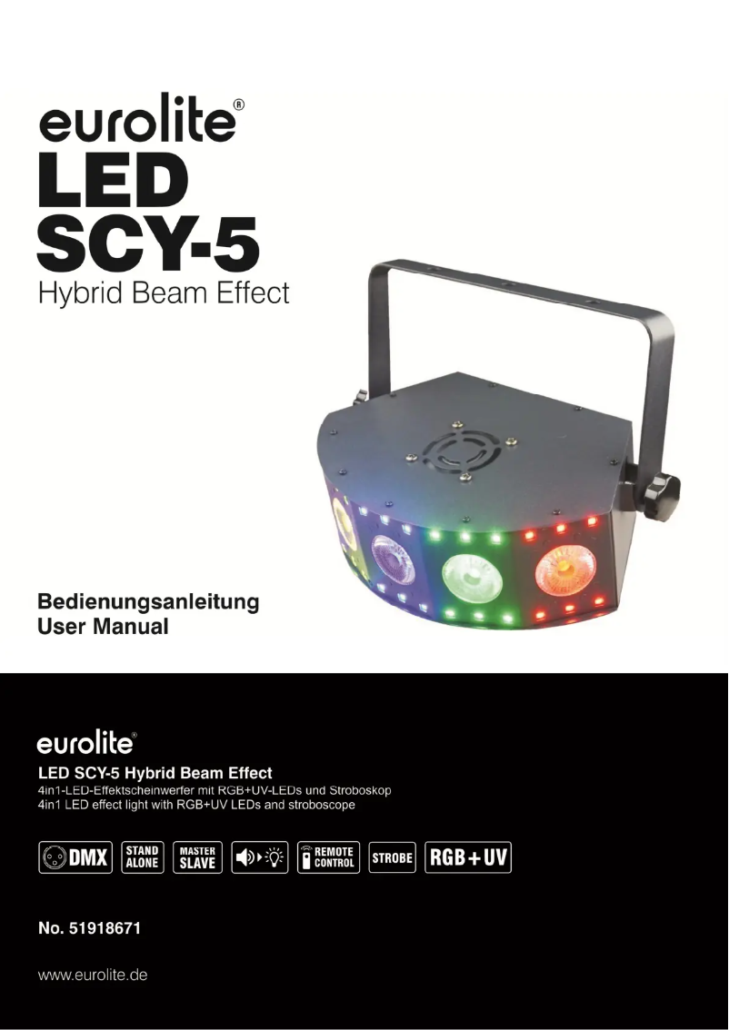 Image de la première page du manuel de l'appareil LED SCY-5