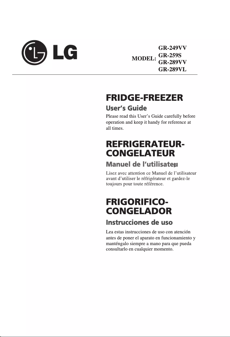 Image de la première page du manuel de l'appareil GR-259S