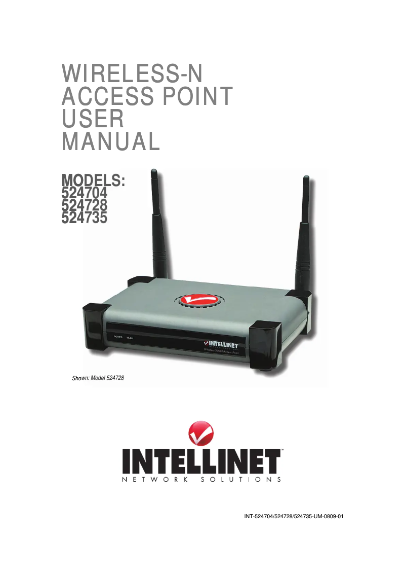 Page n°1 - Manuel utilisateur Intellinet 524735