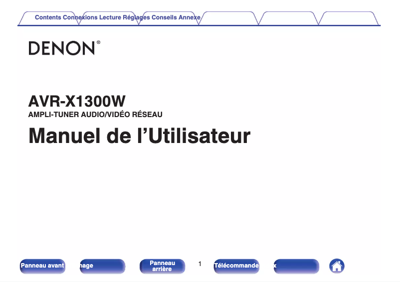 Page 1 de la notice Manuel utilisateur Denon AVR-X1300W