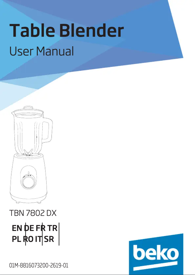 Page n°1 - Manuel utilisateur Beko TBN7802DX