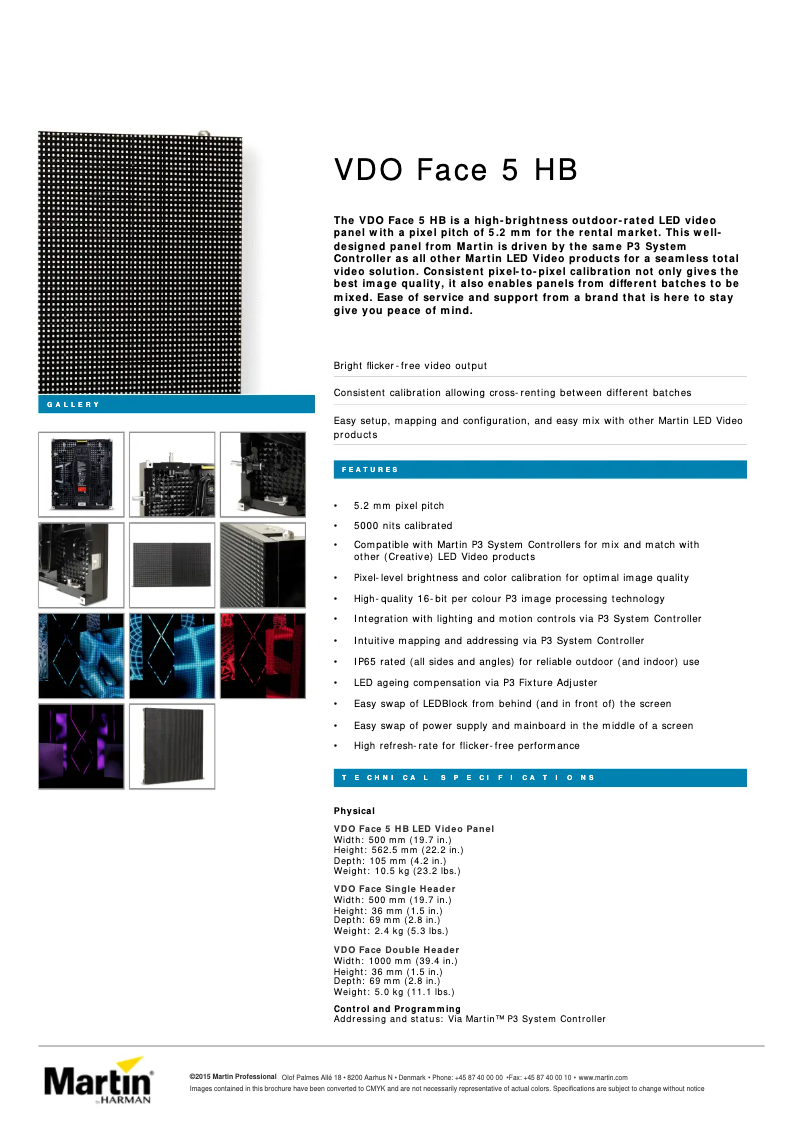 Image de la première page du manuel de l'appareil VDO Face 5 HB