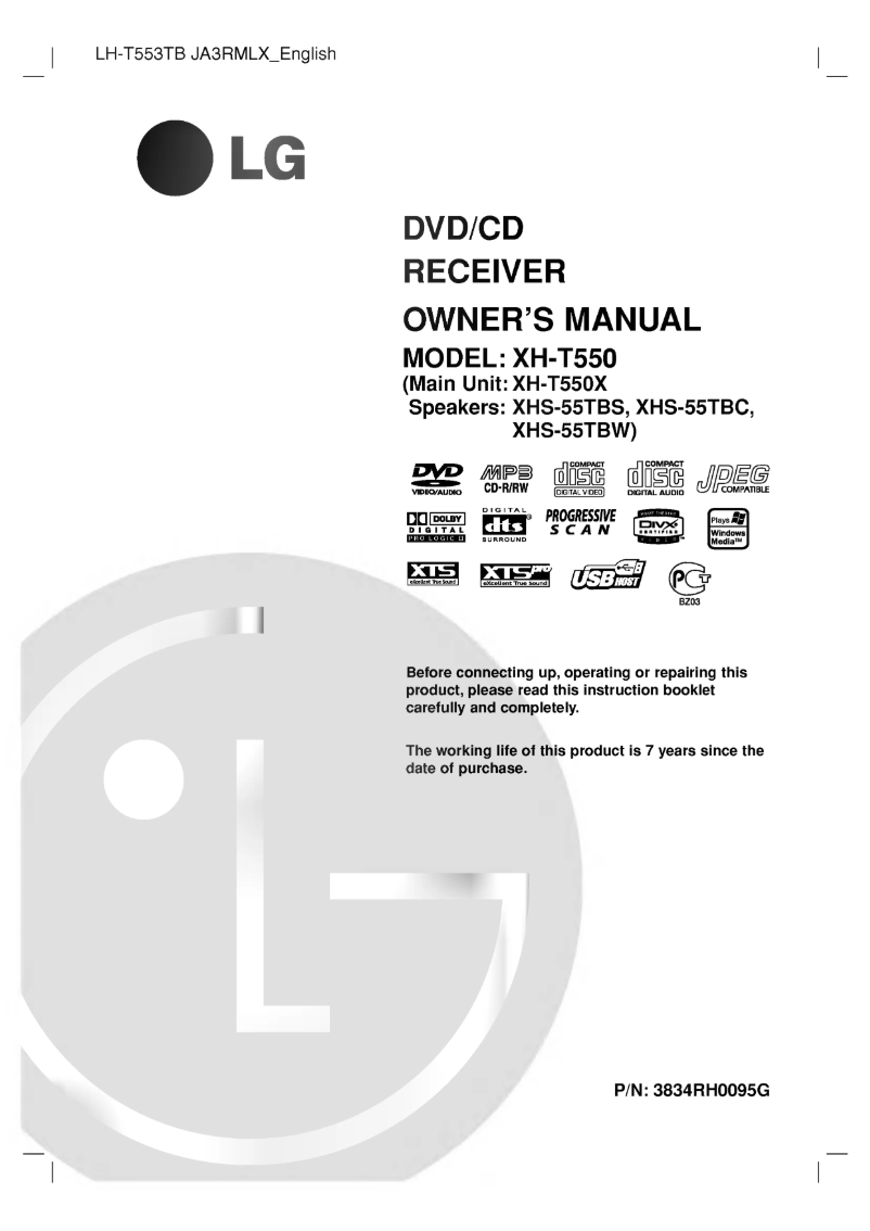 Image de la première page du manuel de l'appareil LH-T550