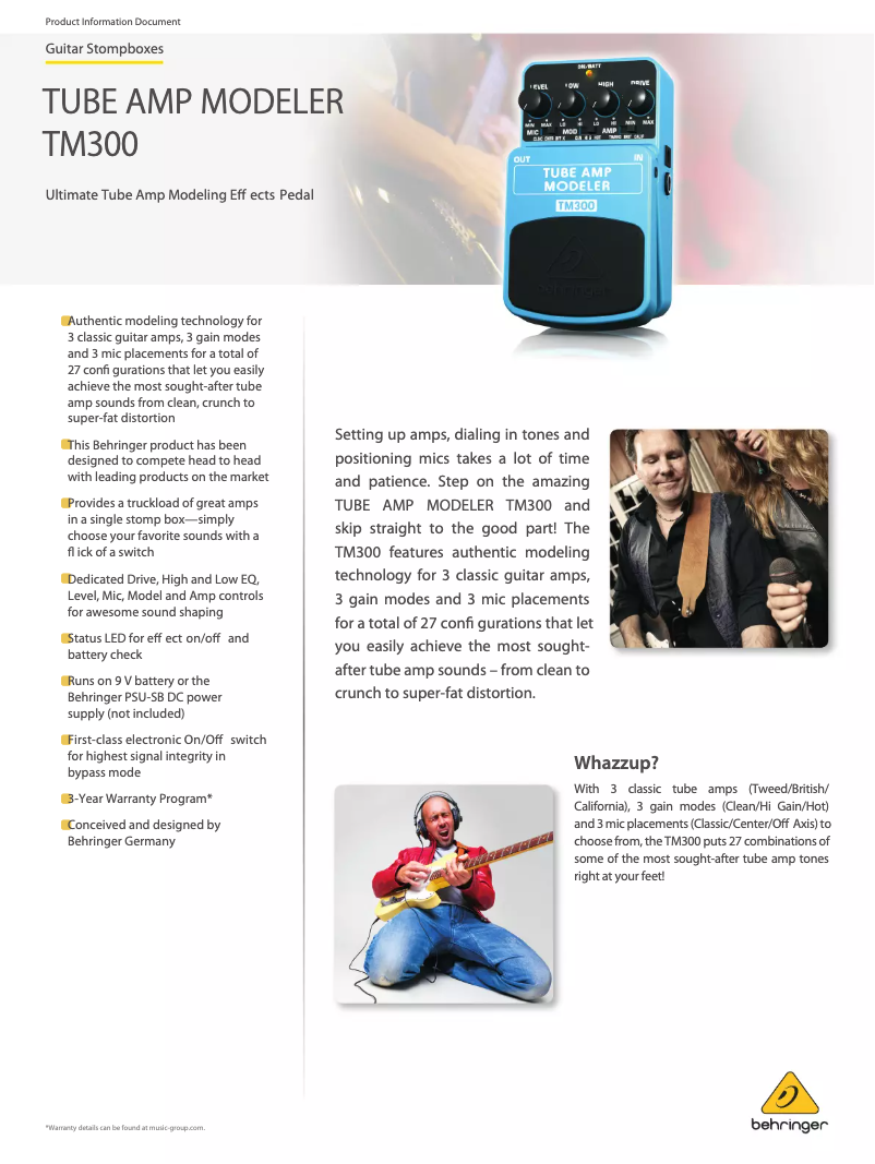 Imagen de la primera página del manual del dispositivo TM300