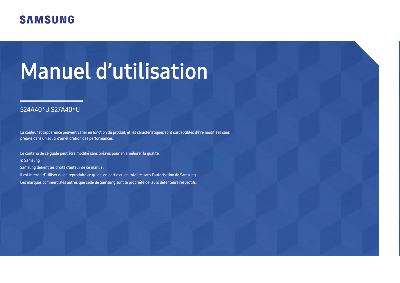 Image de la première page du manuel de l'appareil S24A400UJN