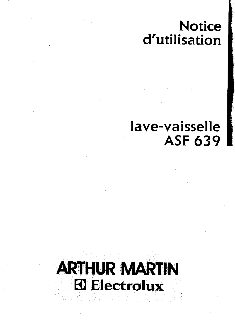 Image de la première page du manuel de l'appareil ASF 635