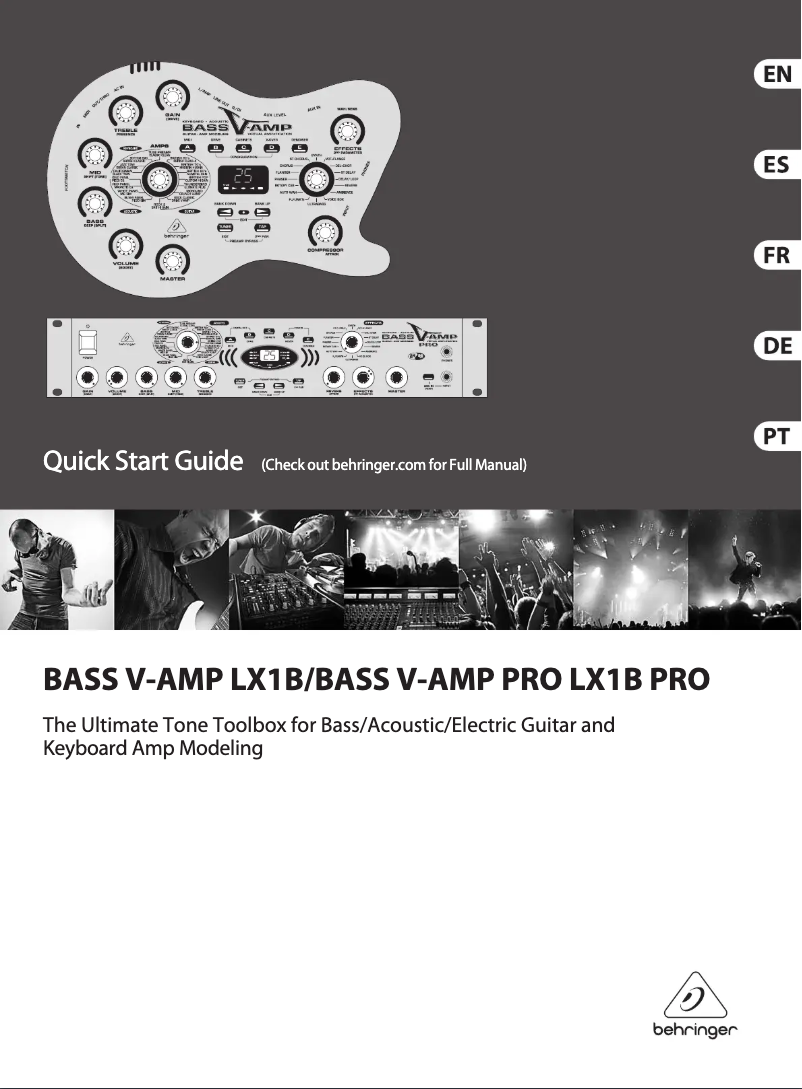 Imagen de la primera página del manual del dispositivo Bass V-AMP Pro