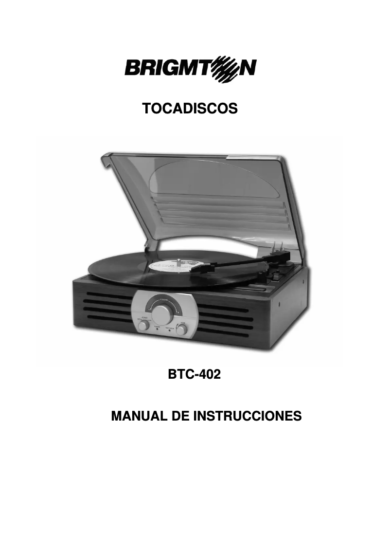 Page 1 de la notice Manuel utilisateur Brigmton BTC-402