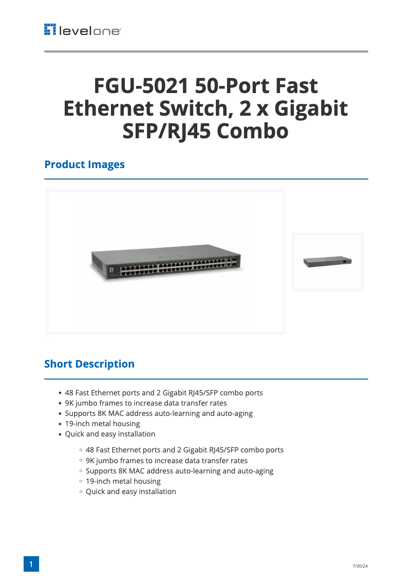 Image de la première page du manuel de l'appareil FGU-5021