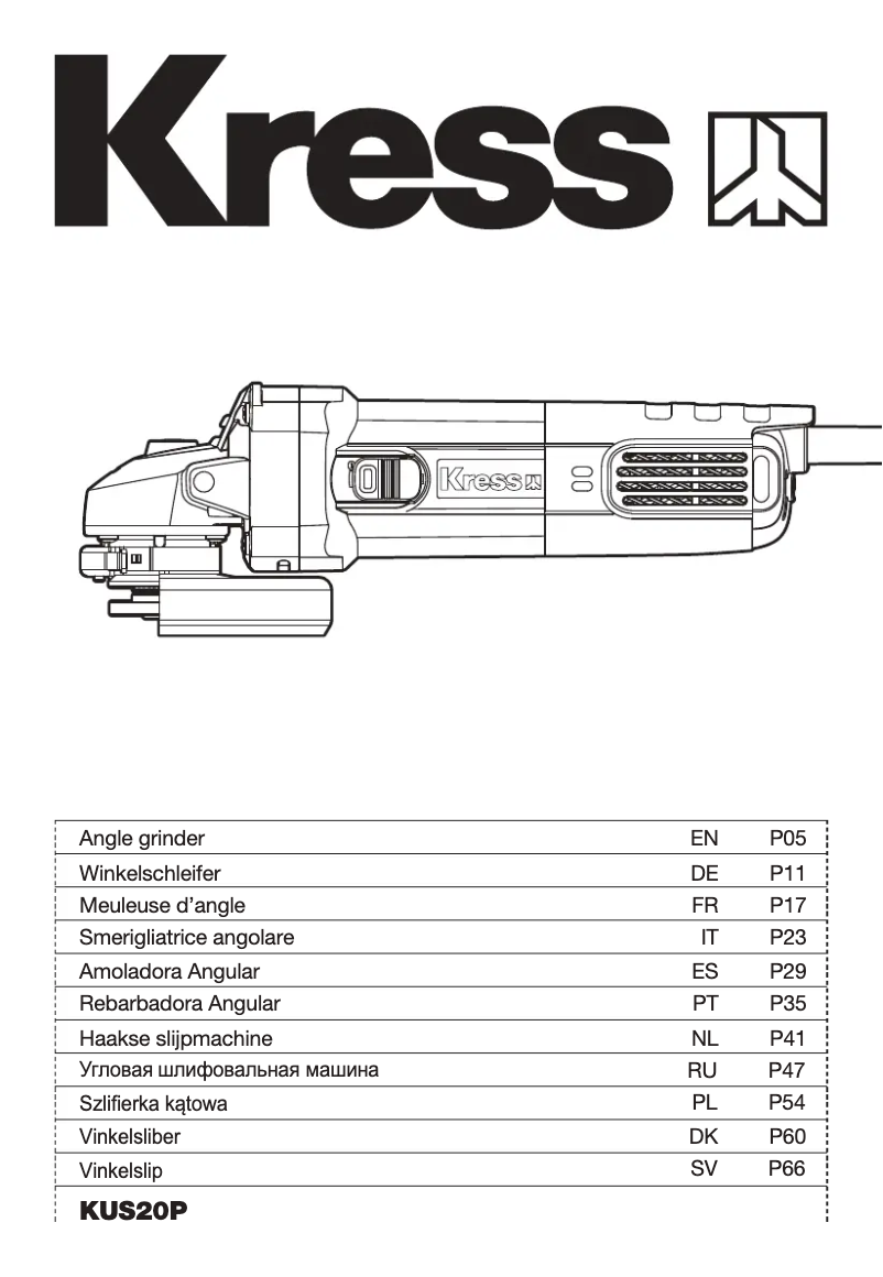 Page n°1 - Manuel utilisateur Kress KUS20P