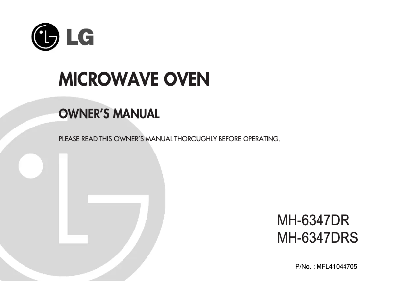 Page 1 de la notice Manuel utilisateur LG MH-6347DRS