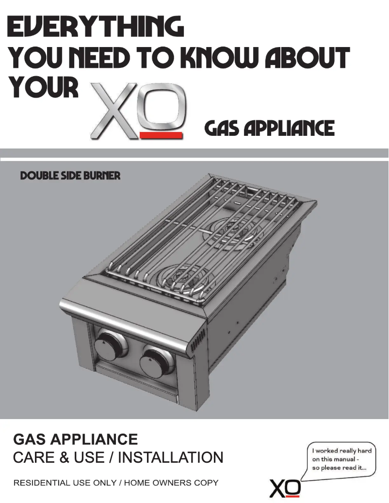 Page 1 de la notice Manuel utilisateur XO XOGSIDEBXLTL