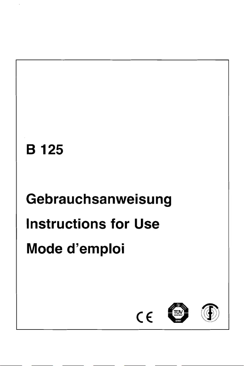 Image de la première page du manuel de l'appareil B 125