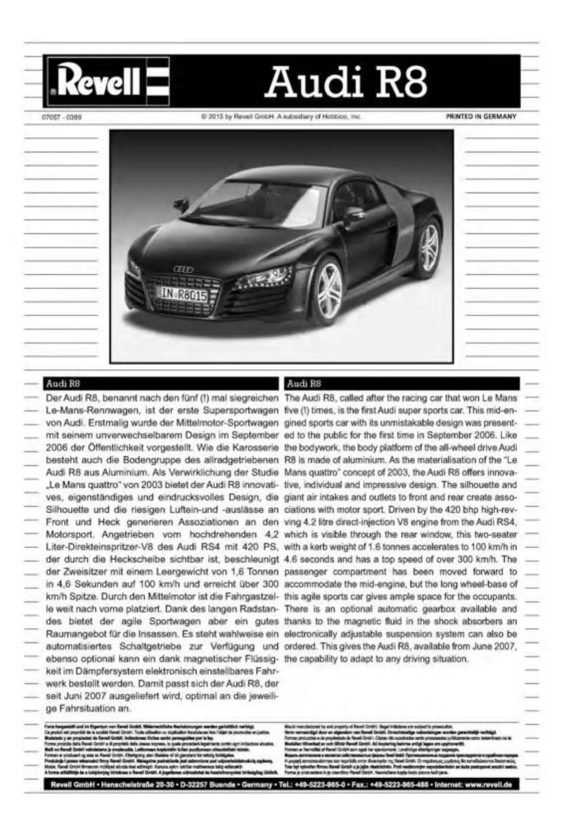 Page 1 de la notice Manuel utilisateur Revell Audi R8