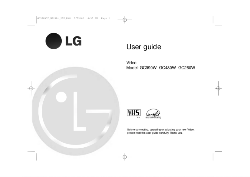 Image de la première page du manuel de l'appareil GC990W