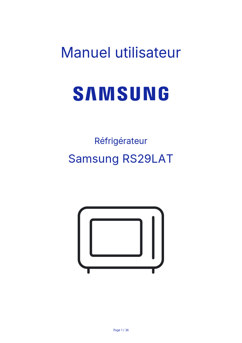 Image de la première page du manuel de l'appareil RS29LAT