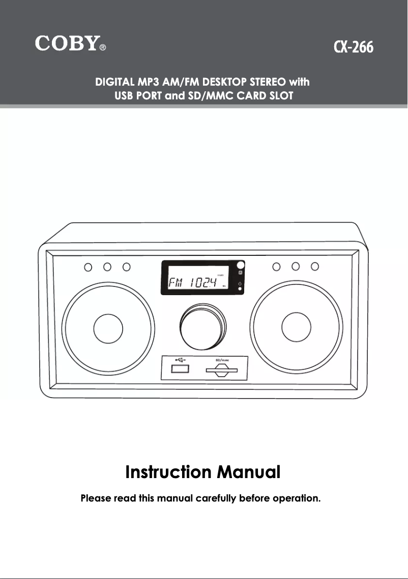 Página 1 del manual Manual de usuario Coby CX-266