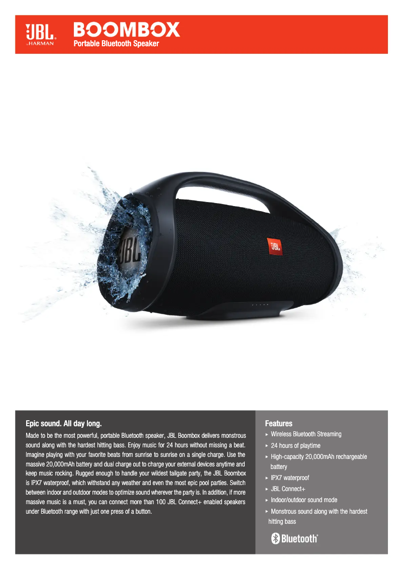 Image de la première page du manuel de l'appareil Boombox