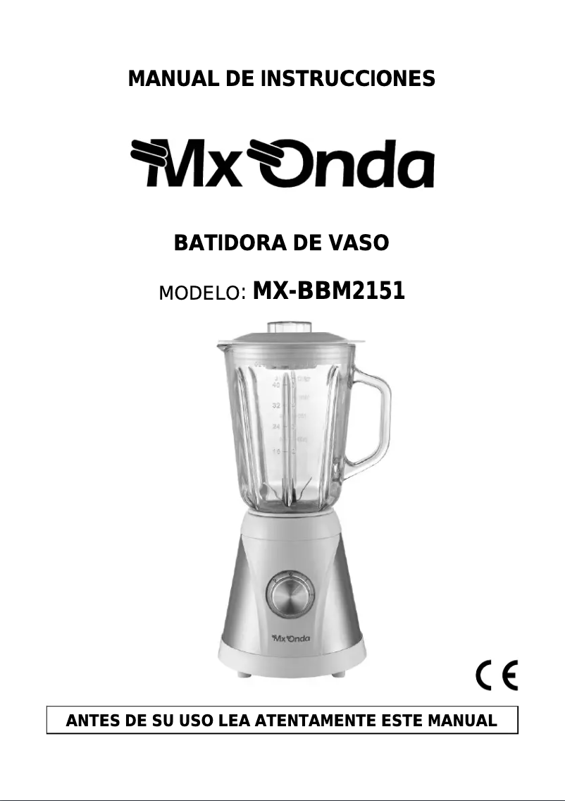 Image de la première page du manuel de l'appareil MX-BBM2151