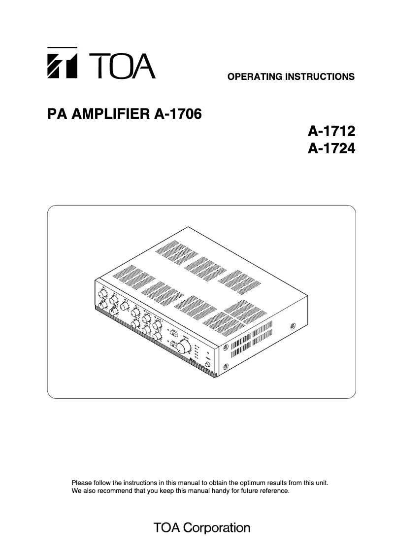 Image de la première page du manuel de l'appareil A-1706