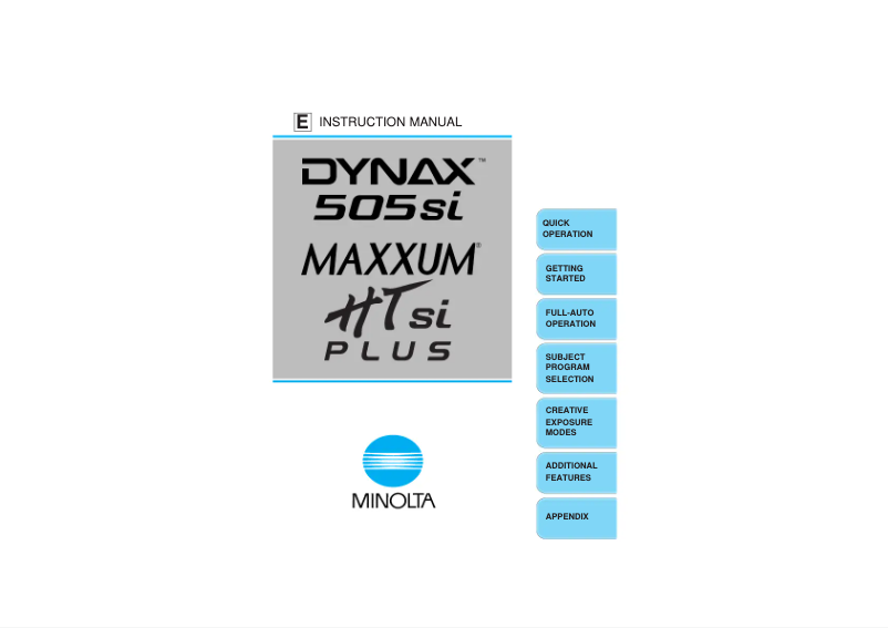Página 1 del manual Manual de usuario Konica Minolta Dynax 505Si