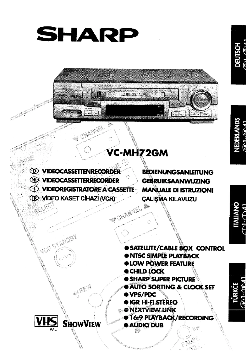 Page n°1 - Manuel utilisateur Sharp VC-MH72GM