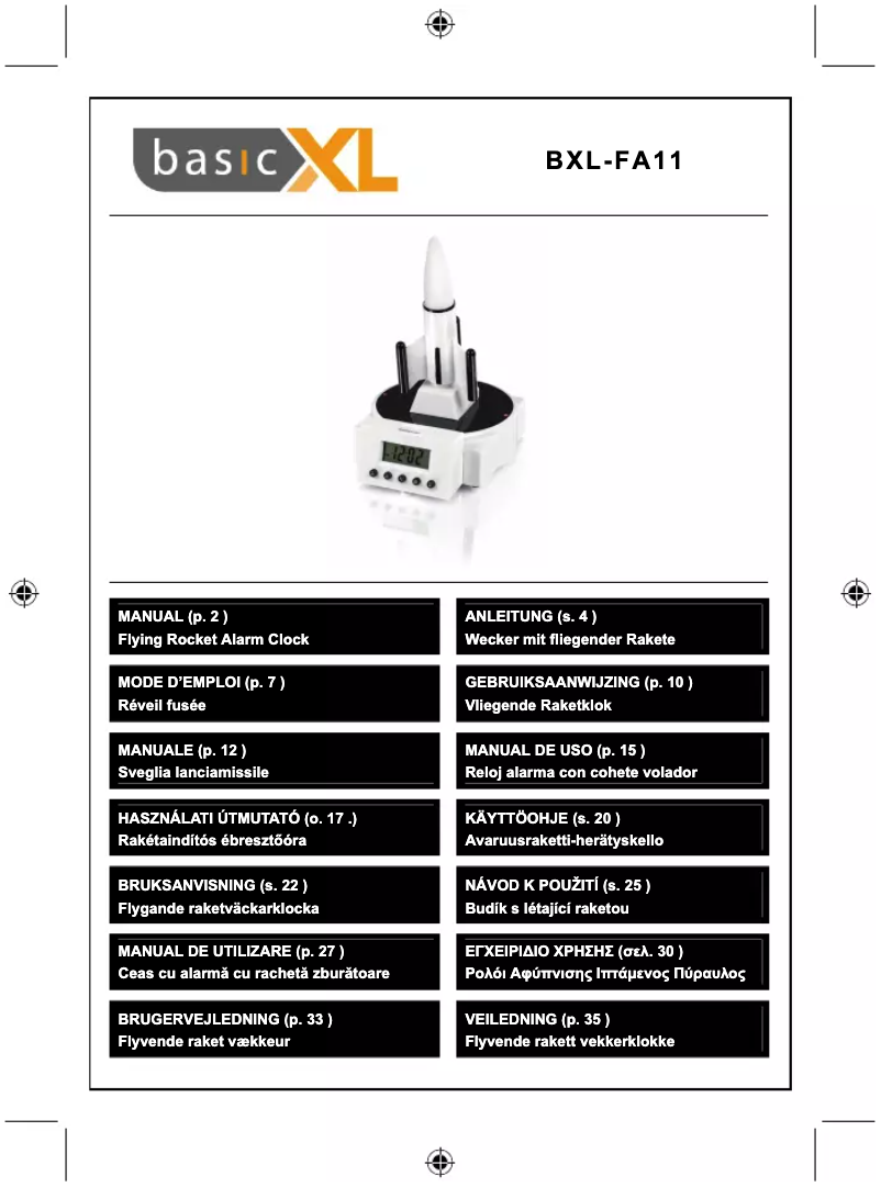 Imagen de la primera página del manual del dispositivo BXL-FA11