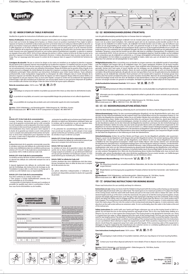 Page n°1 - Manuel utilisateur AquaPur IAN 273430