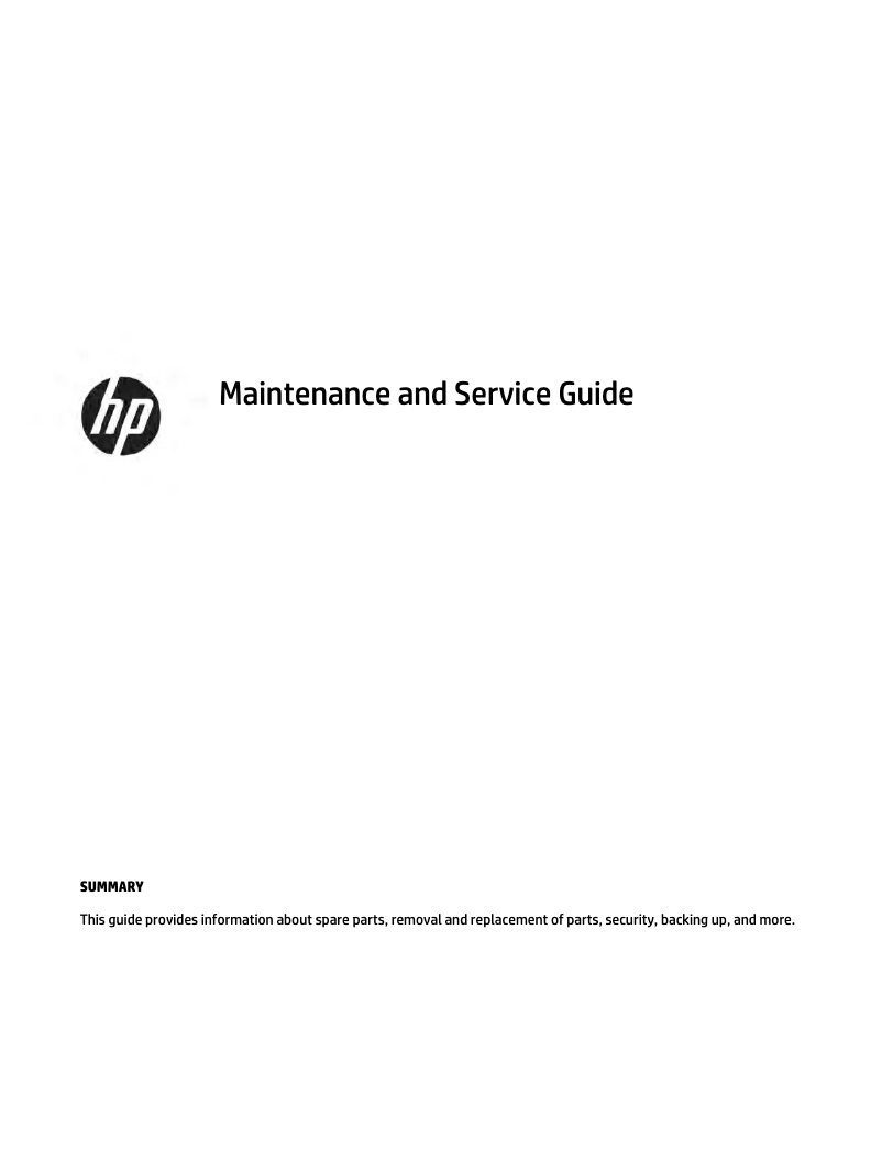 Page 1 de la notice Manuel d'utilisation et d'entretien HP 11-be0000
