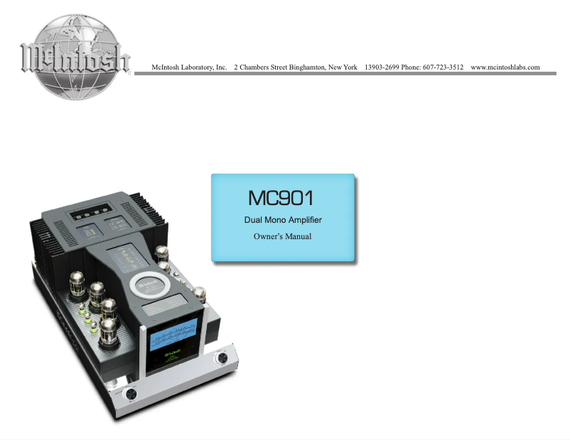 Page n°1 - Manuel utilisateur McIntosh MC901