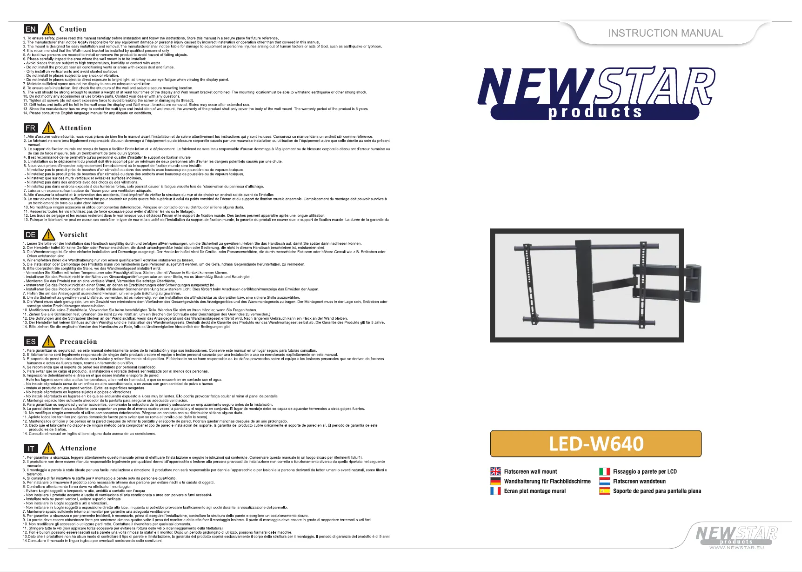 Page 1 de la notice Manuel utilisateur Newstar LED-W640