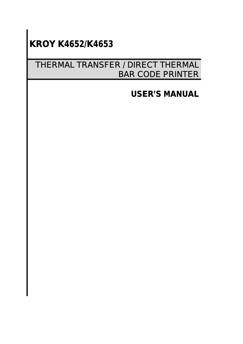 Page n°1 - Manuel utilisateur Kroy K4652