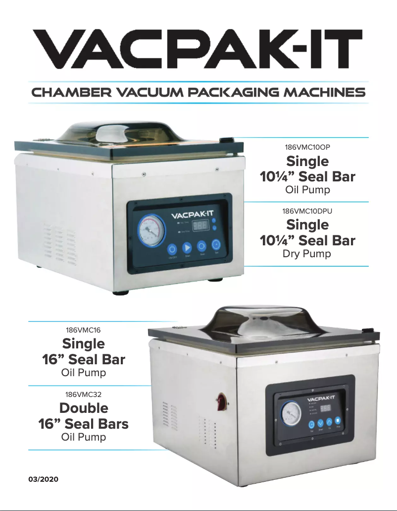 Page 1 de la notice Manuel utilisateur VacPak-It VMC16