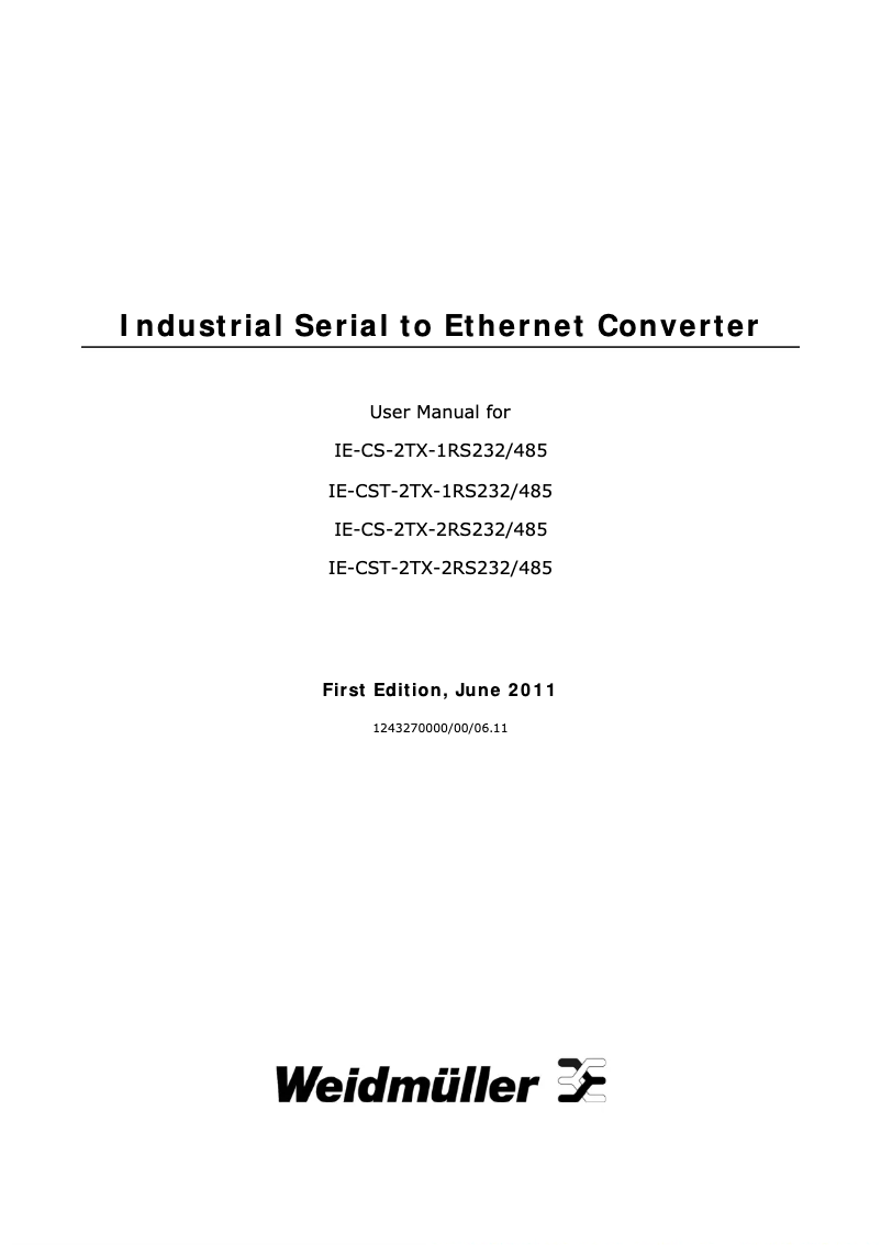 Image de la première page du manuel de l'appareil IE-CST-2TX-2RS232/485
