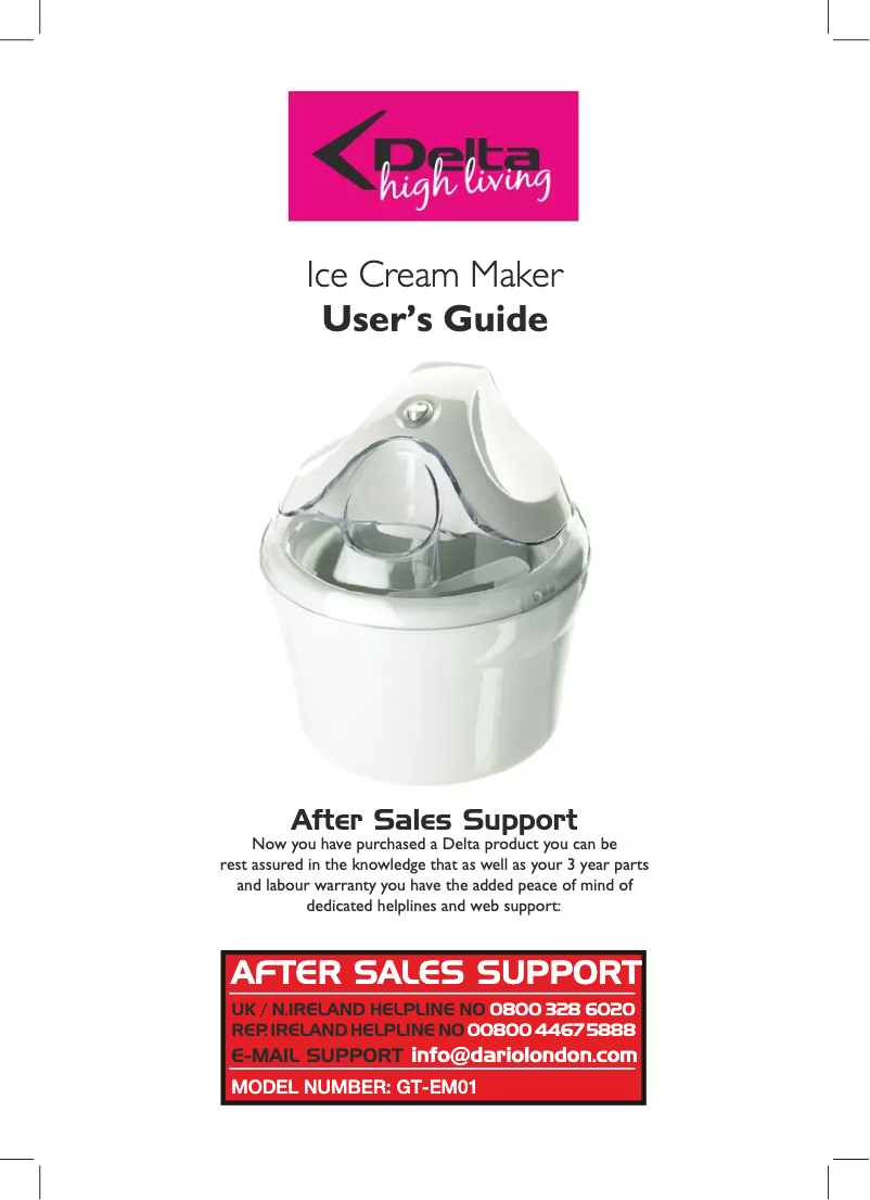 Página 1 del manual Manual de usuario Delta GT-EM01